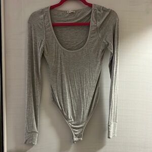Intimately by Free People Gray Long Sleeve Bodysuit